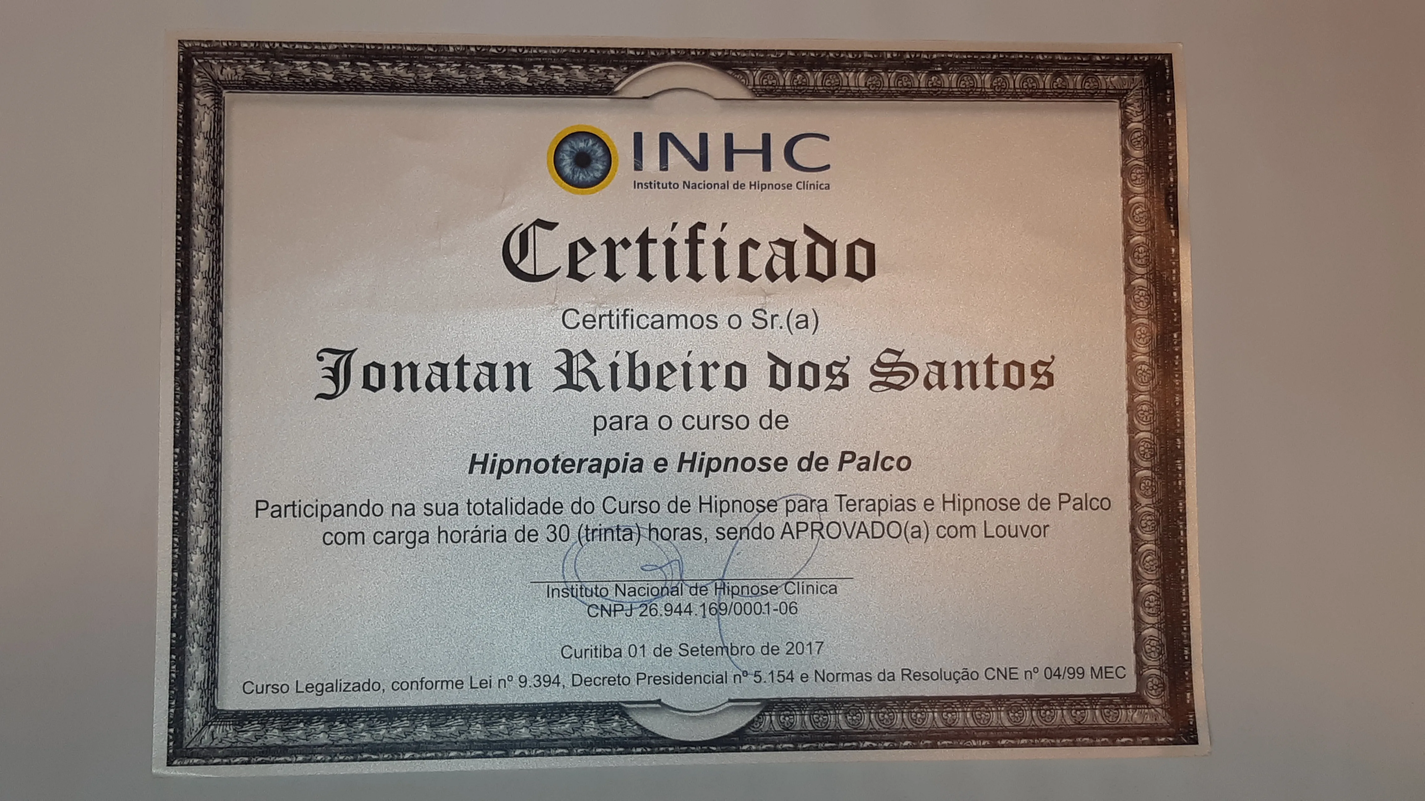 INHC – Hipnoterapia e Hipnose de Palco